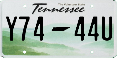 TN license plate Y7444U