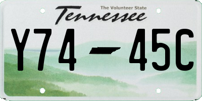 TN license plate Y7445C