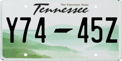 TN license plate Y7445Z