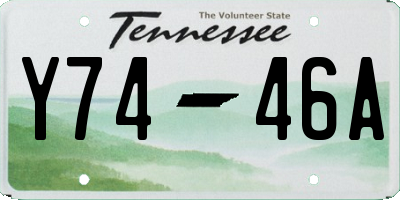 TN license plate Y7446A