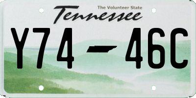 TN license plate Y7446C