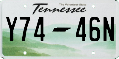 TN license plate Y7446N