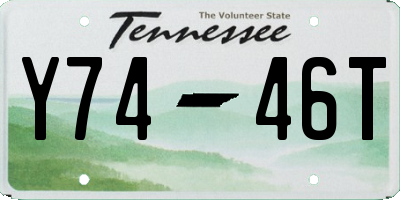 TN license plate Y7446T