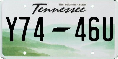 TN license plate Y7446U