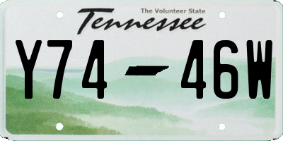 TN license plate Y7446W