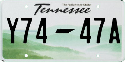 TN license plate Y7447A