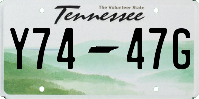 TN license plate Y7447G