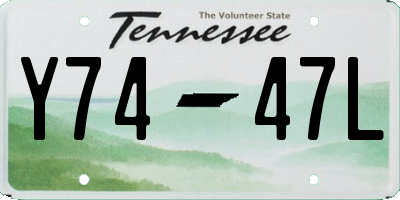 TN license plate Y7447L