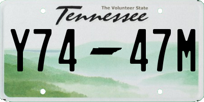 TN license plate Y7447M