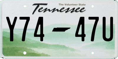 TN license plate Y7447U