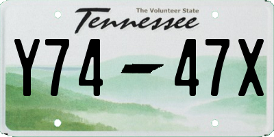 TN license plate Y7447X