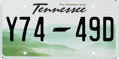 TN license plate Y7449D