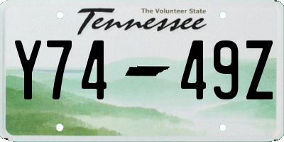 TN license plate Y7449Z