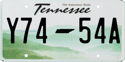 TN license plate Y7454A