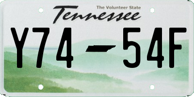 TN license plate Y7454F