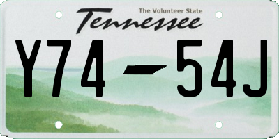 TN license plate Y7454J