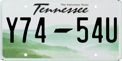 TN license plate Y7454U