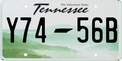TN license plate Y7456B