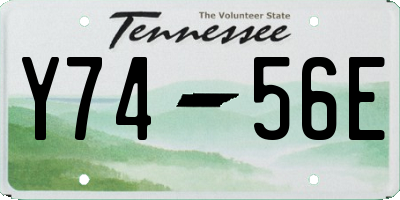 TN license plate Y7456E