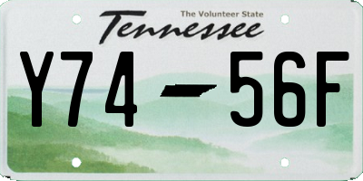 TN license plate Y7456F