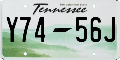 TN license plate Y7456J