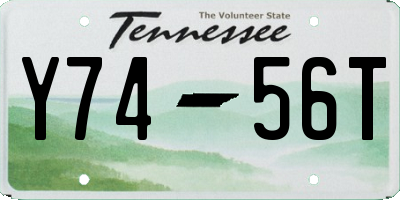 TN license plate Y7456T