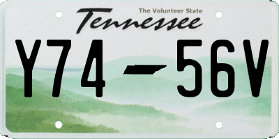 TN license plate Y7456V