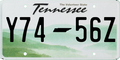 TN license plate Y7456Z