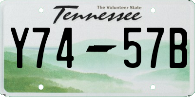 TN license plate Y7457B