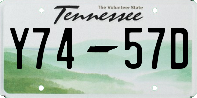 TN license plate Y7457D