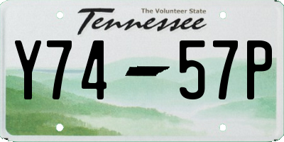 TN license plate Y7457P
