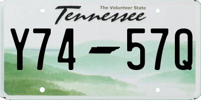 TN license plate Y7457Q