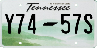 TN license plate Y7457S