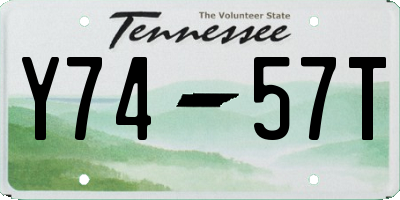 TN license plate Y7457T