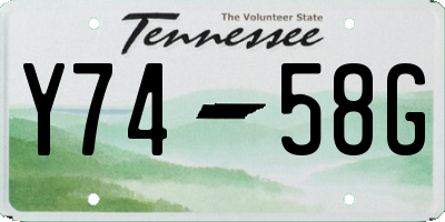 TN license plate Y7458G