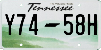 TN license plate Y7458H
