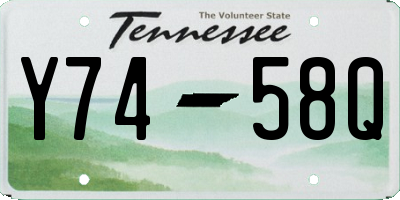 TN license plate Y7458Q