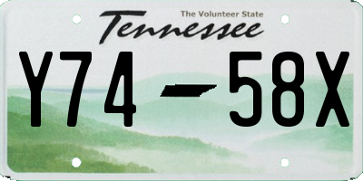 TN license plate Y7458X