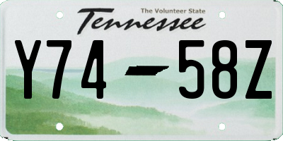 TN license plate Y7458Z