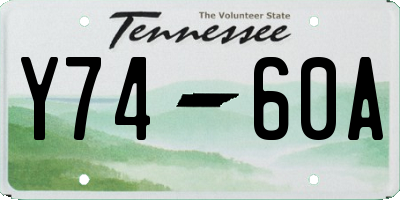 TN license plate Y7460A