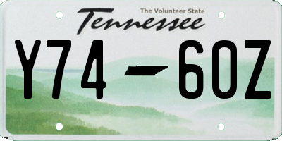 TN license plate Y7460Z