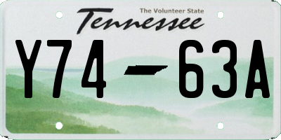 TN license plate Y7463A
