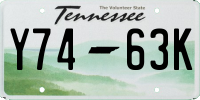 TN license plate Y7463K