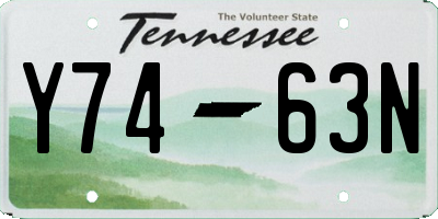 TN license plate Y7463N