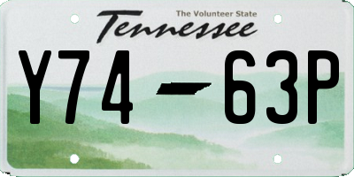 TN license plate Y7463P