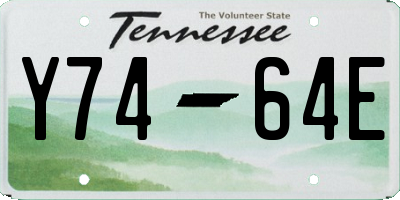 TN license plate Y7464E