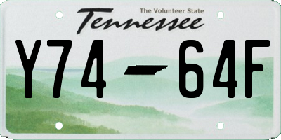 TN license plate Y7464F
