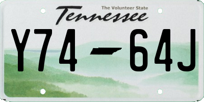 TN license plate Y7464J