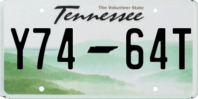 TN license plate Y7464T
