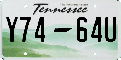 TN license plate Y7464U